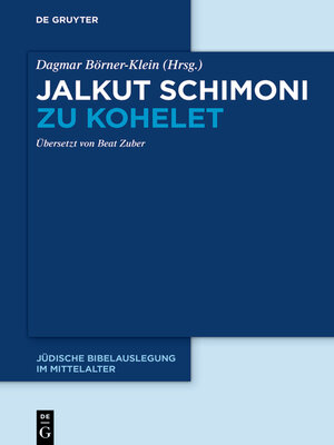 cover image of Jalkut Schimoni zu Kohelet